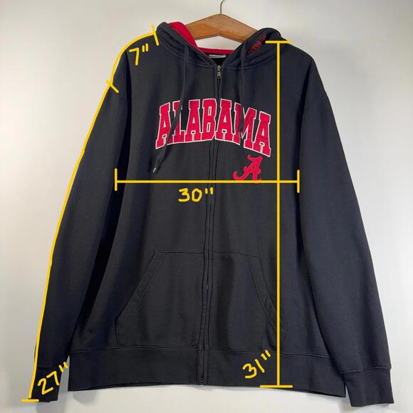 Alabama Crimson Tide zip up hoodie 3XL - Picture 7 of 7